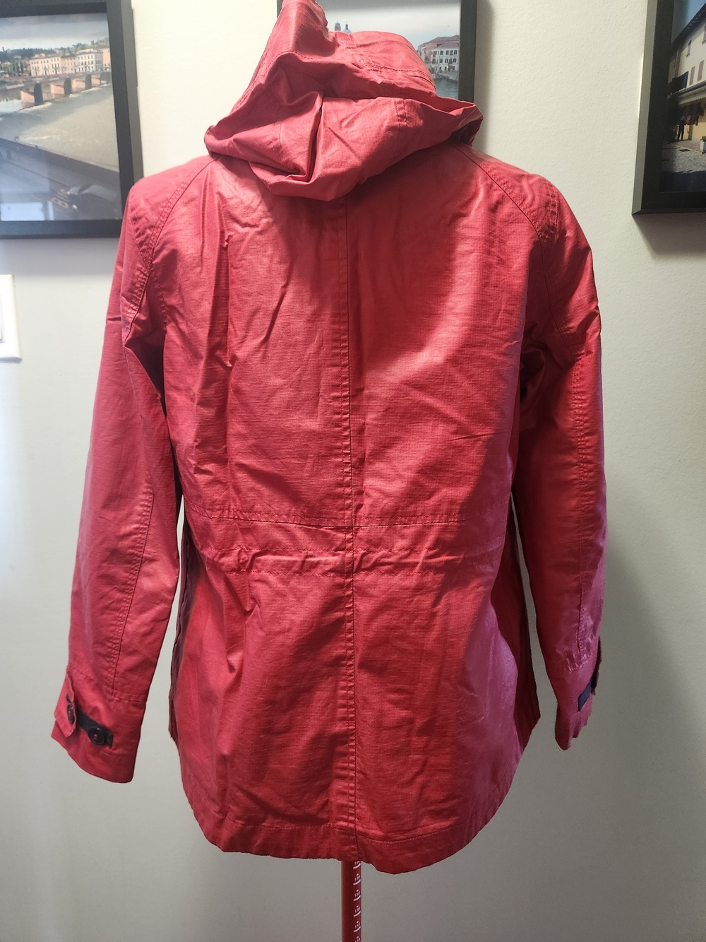 Red Hooded Rain Jacket